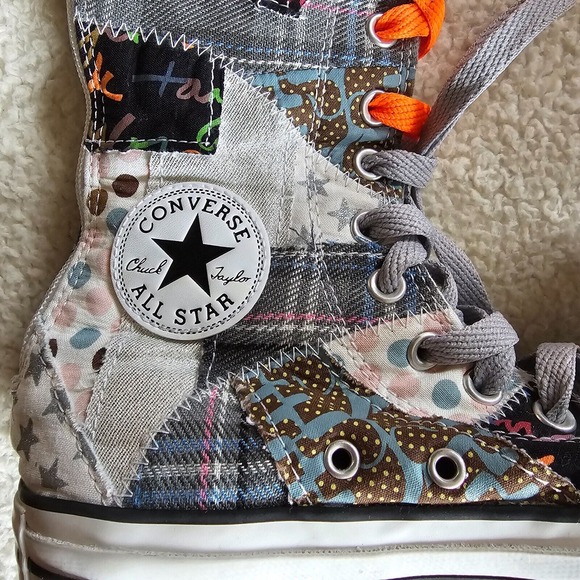 Converse Chuck Taylor All Star Patchwork Knee High Sneaker Women 8 - Picture 2 of 11